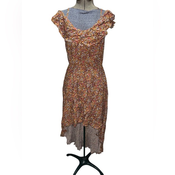 As U Wish Floral Off-Shoulder Dress - Orange and White - Picture 1 of 4